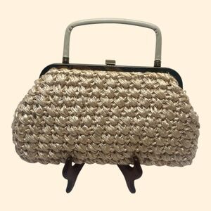 Garay Vintage 1960s Beige Woven Handbag